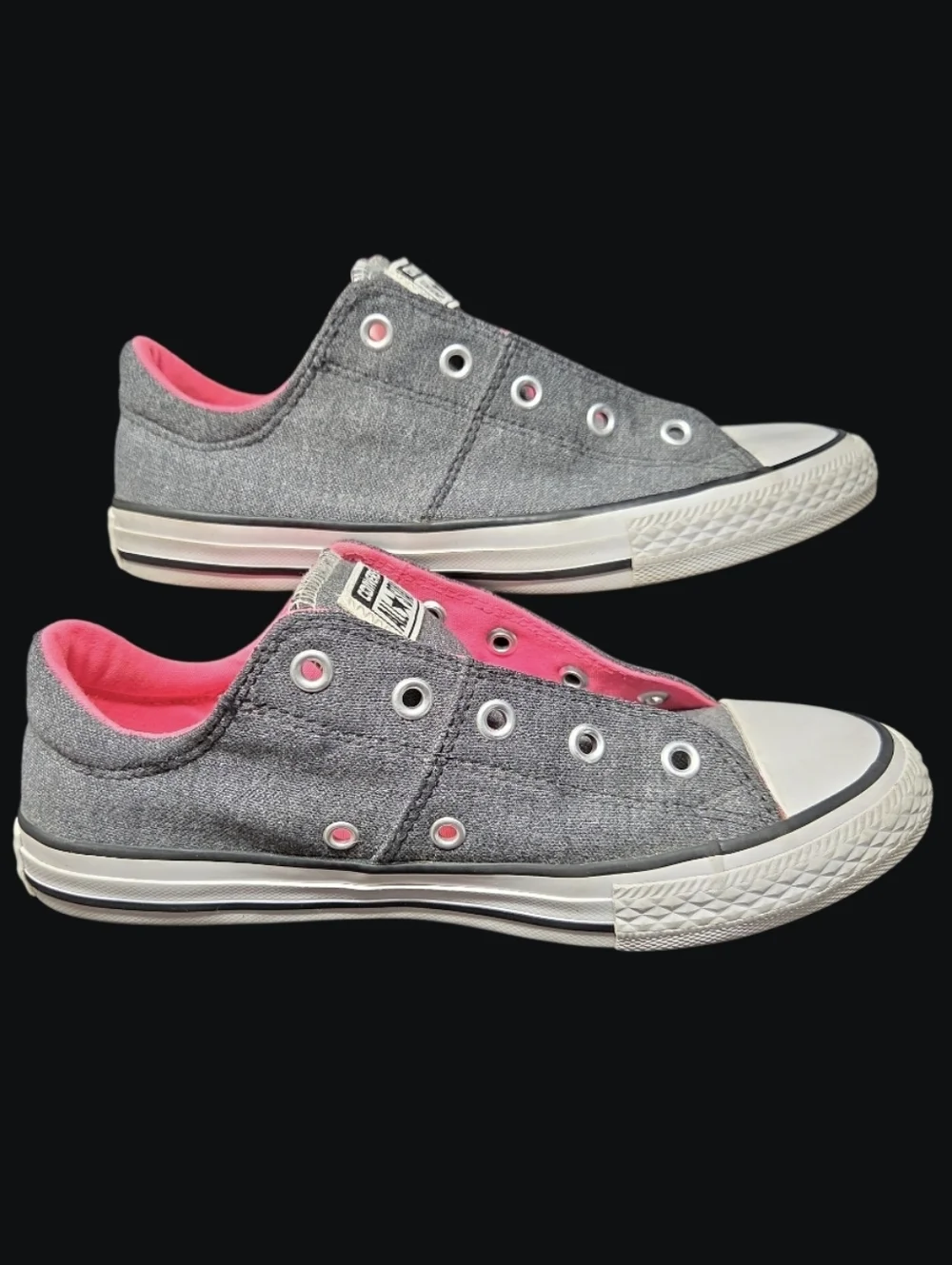 Converse Chuck Taylor All Star Maddison Youth Sz 3 Gray/Pink Low-Top Sneakers